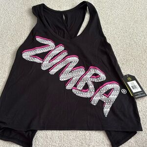 Size XS black Zumba open back tank
